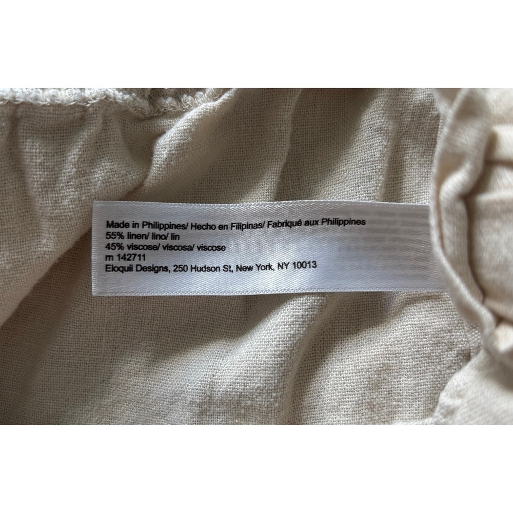 Eloquii Pants Womens 28 Tan Wide Leg Cropped Linen Blend Career Casual Resort - Picture 4 of 6